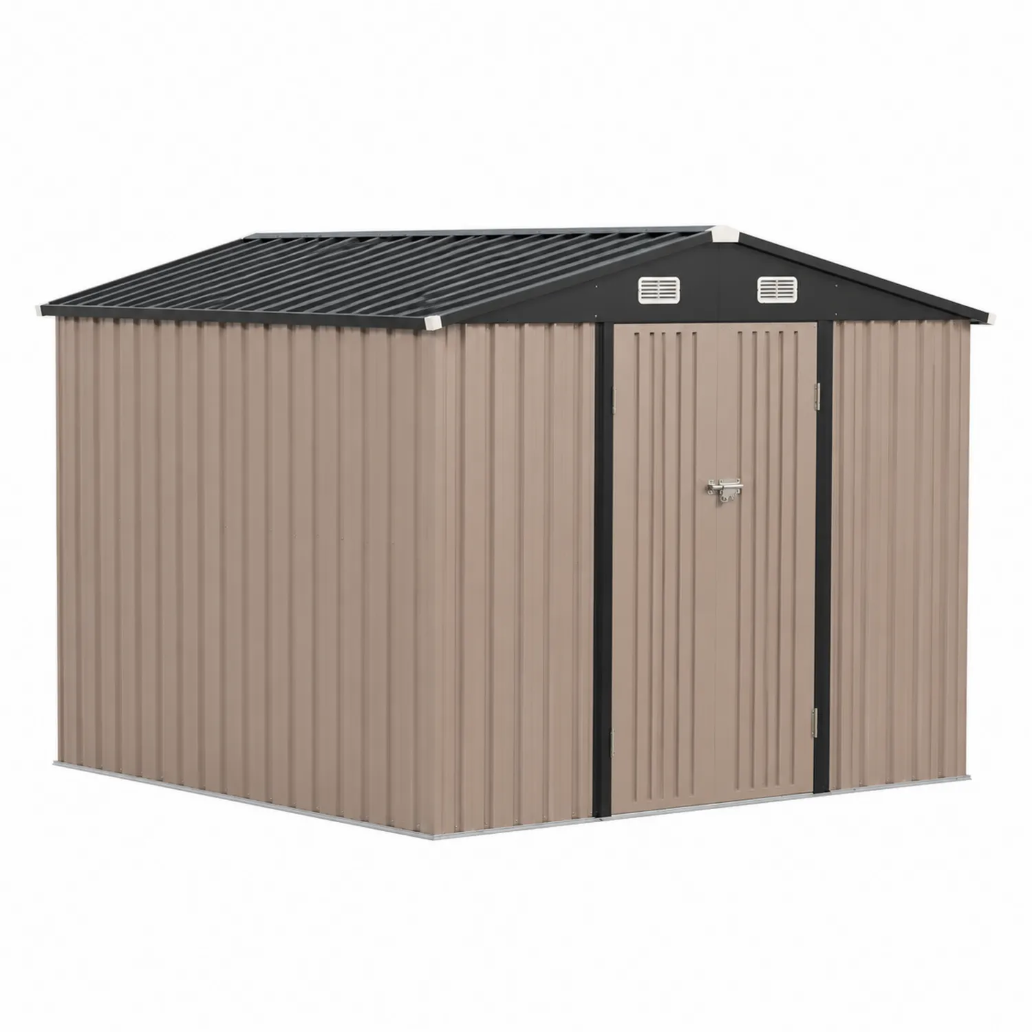 Abri de jardin en métal, porte verrouillable, 213x130x173 cm
