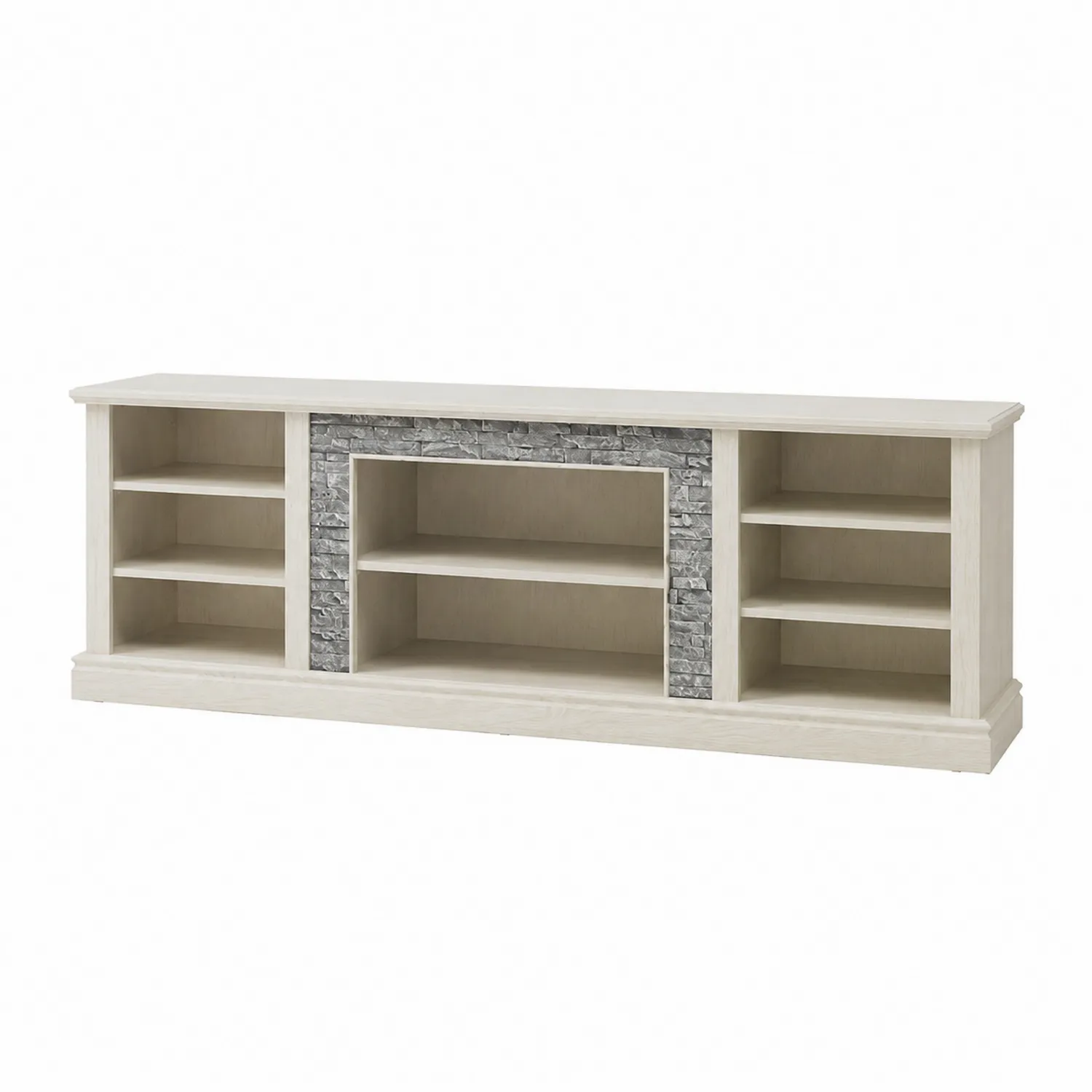 Meuble TV en bois et pierre 150x40x55 cm