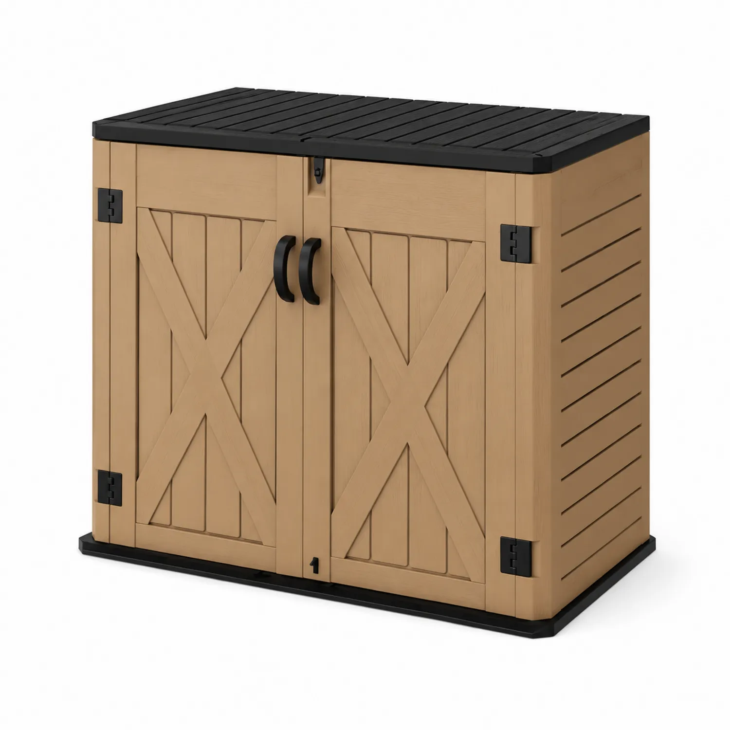 Armoire de rangement extérieur en plastique avec portes à double battant 100x60x120cm
