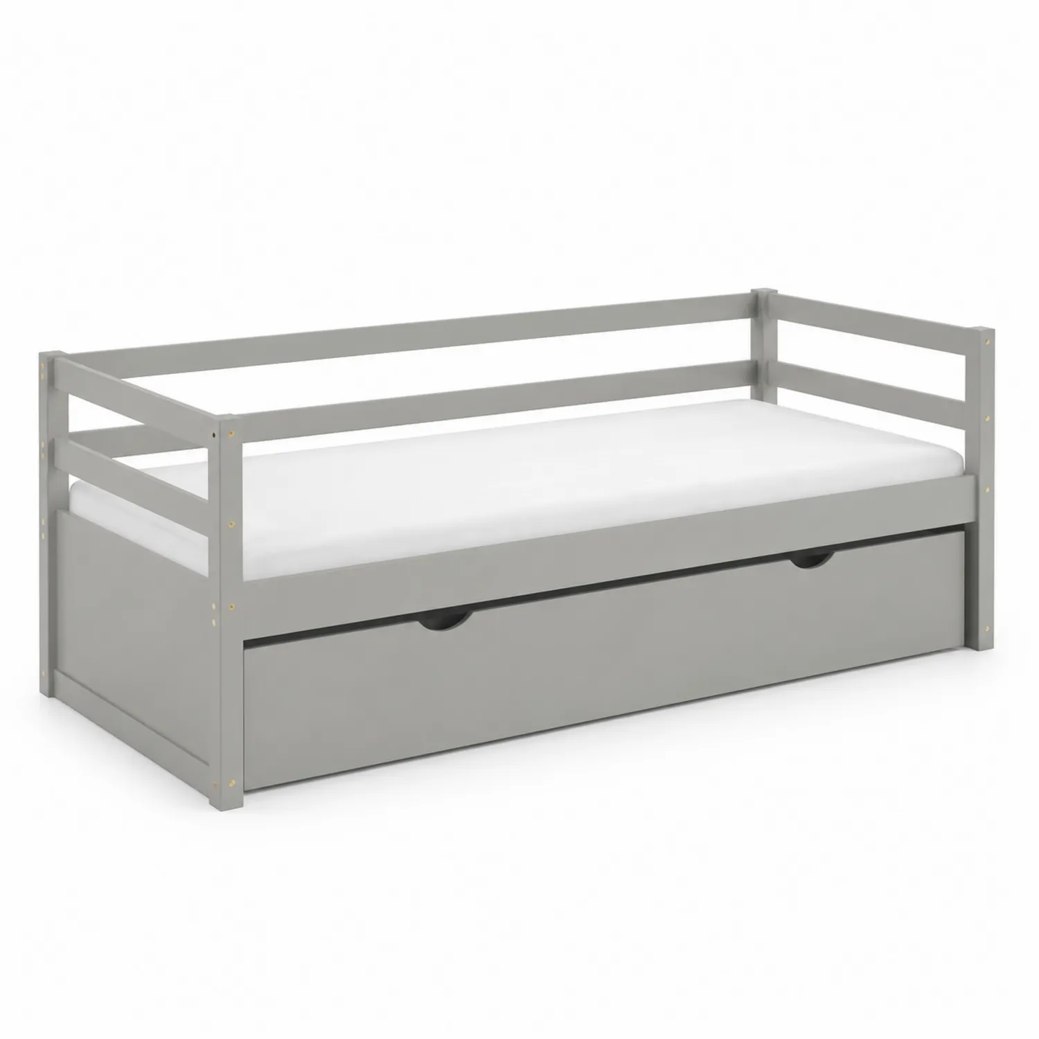Lit simple en bois avec tiroir de rangement 90x200 cm Gris
