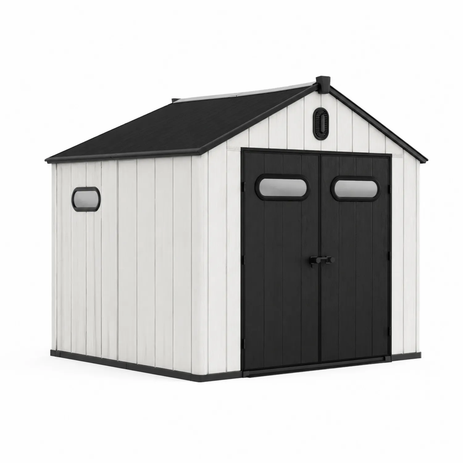 Abri de Jardin en Résine avec Double Porte et Fenêtres 210 cm x 200 cm x 220 cm