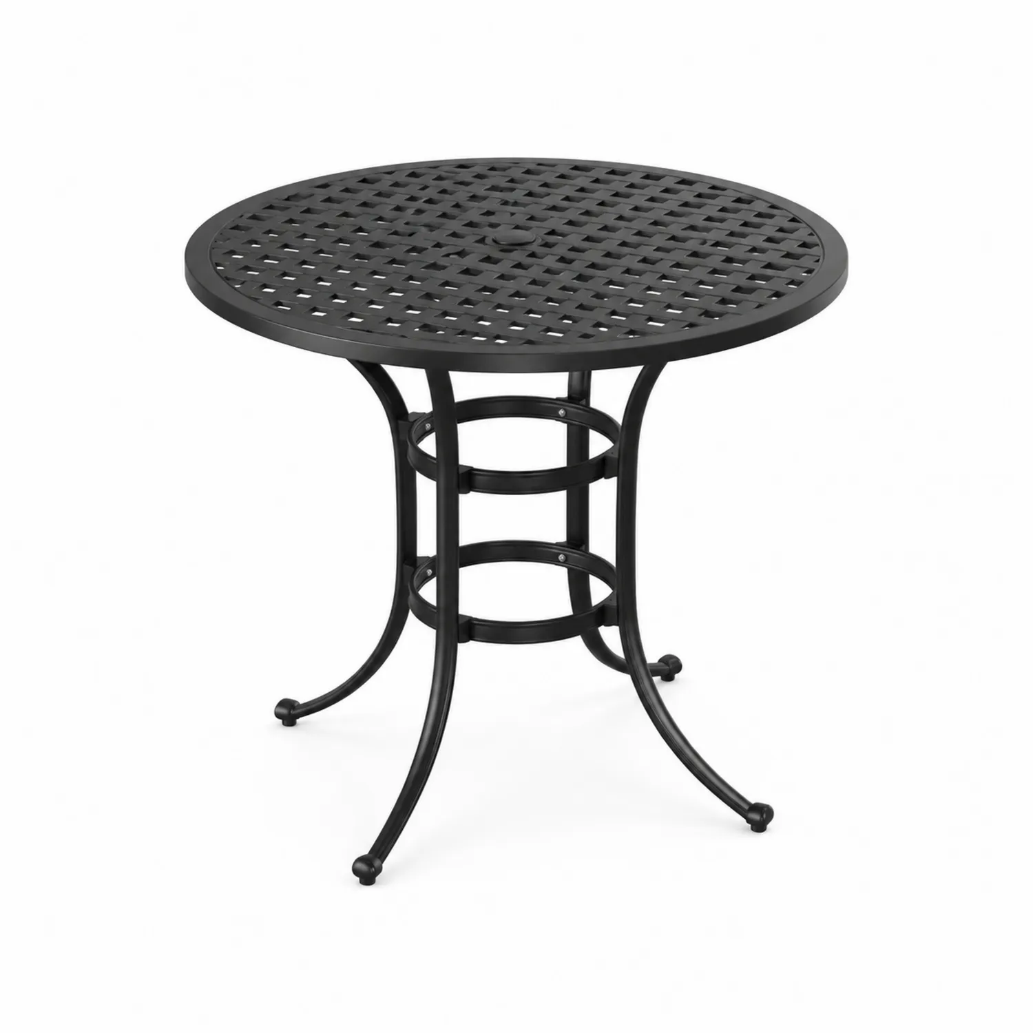 Table ronde de jardin en métal Noir 90 cm