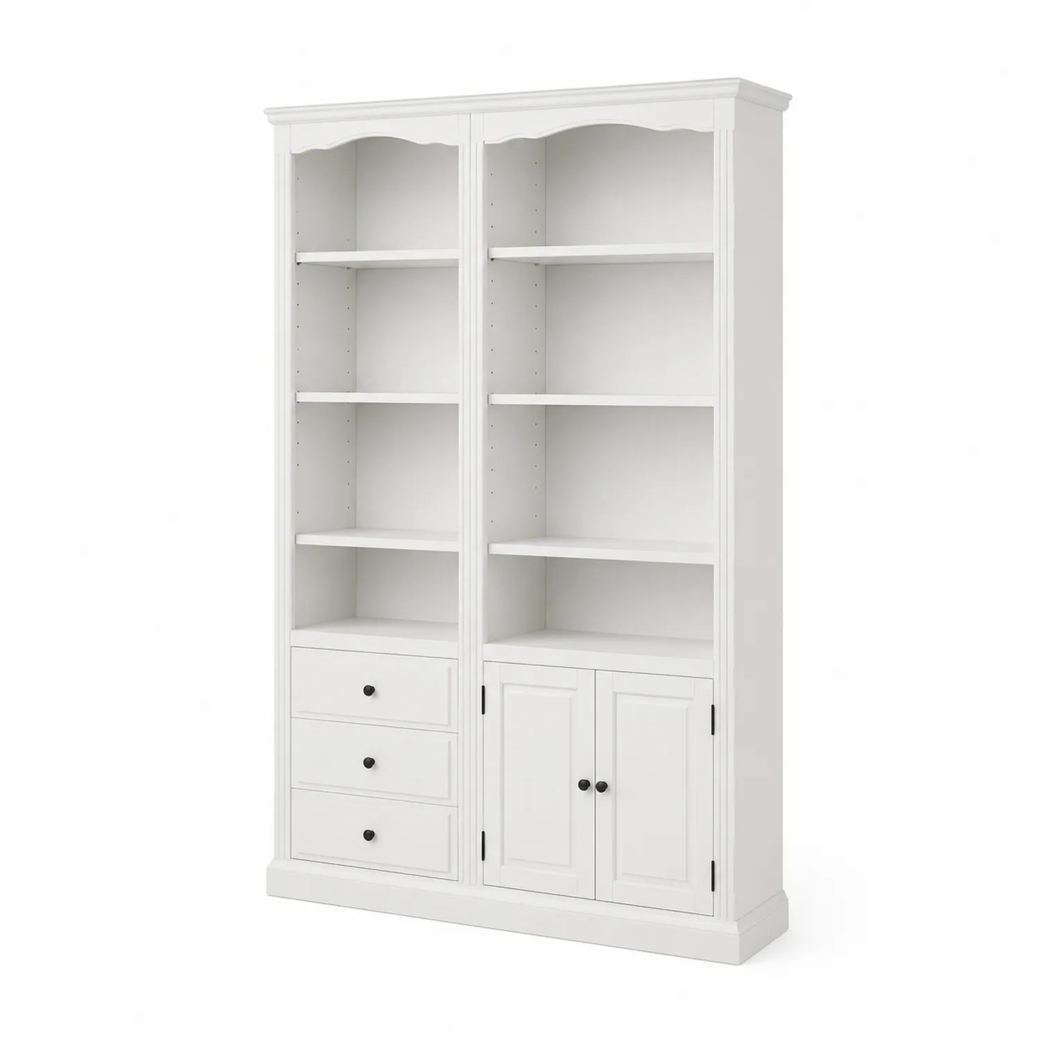 Bibliothèque en bois avec tiroirs et portes 200x120x40 cm