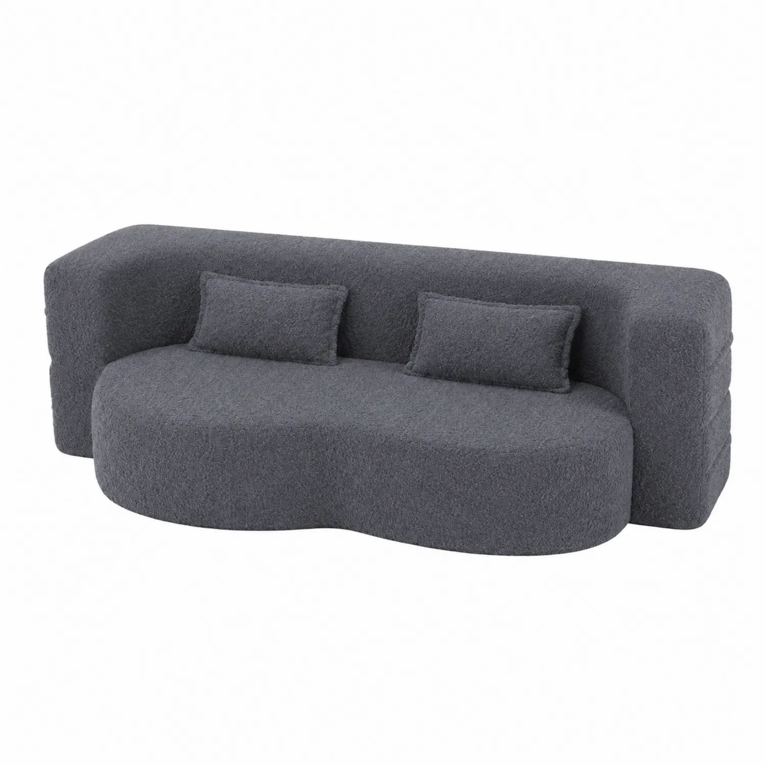 Canapé 3 places en tissu bouclé Gris foncé