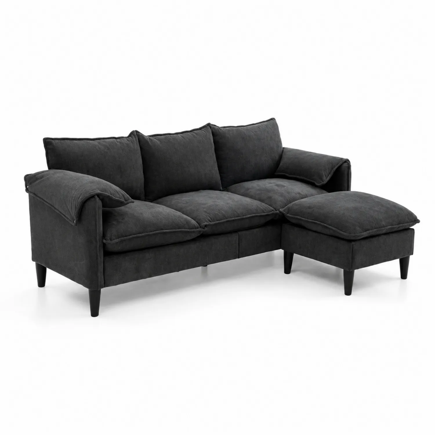 Canapé d'angle en tissu Gris Anthracite