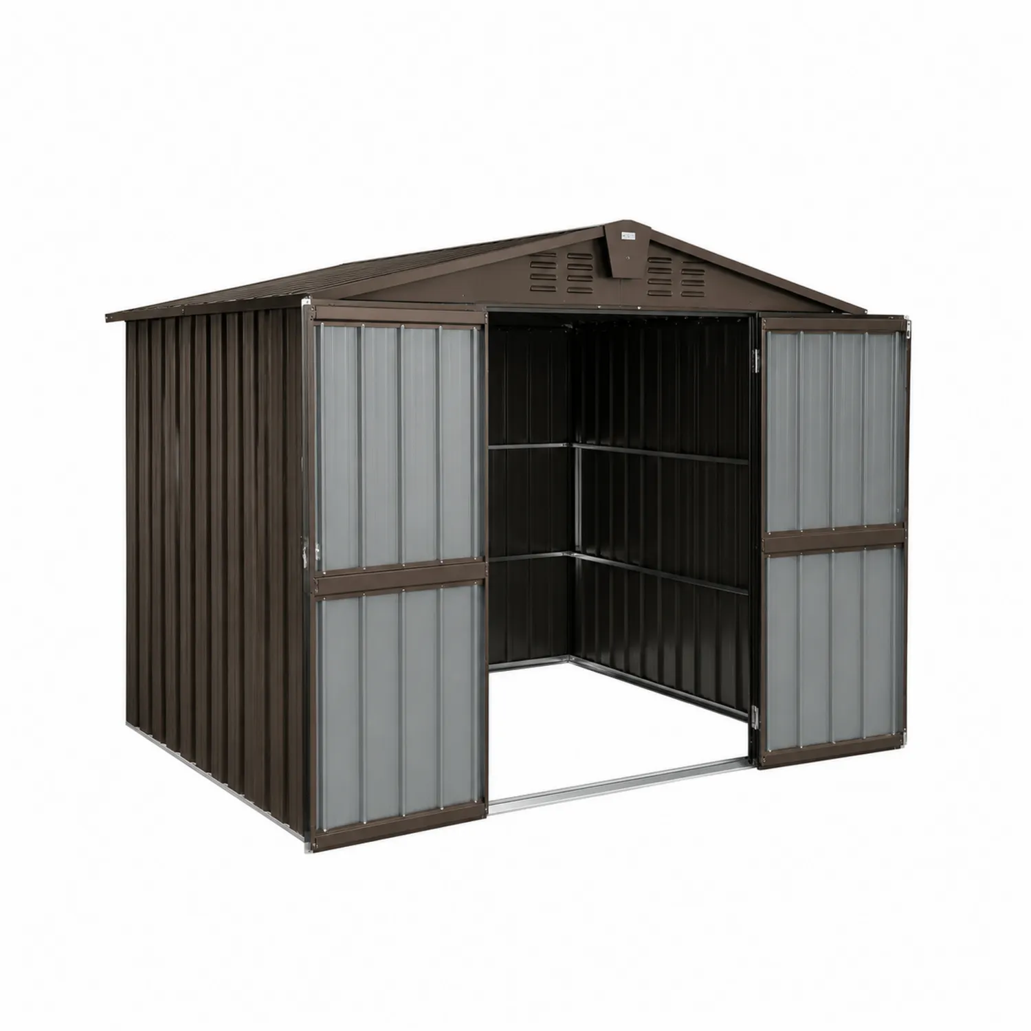 Abri de jardin en métal Marron/Gris 213x130x173 cm