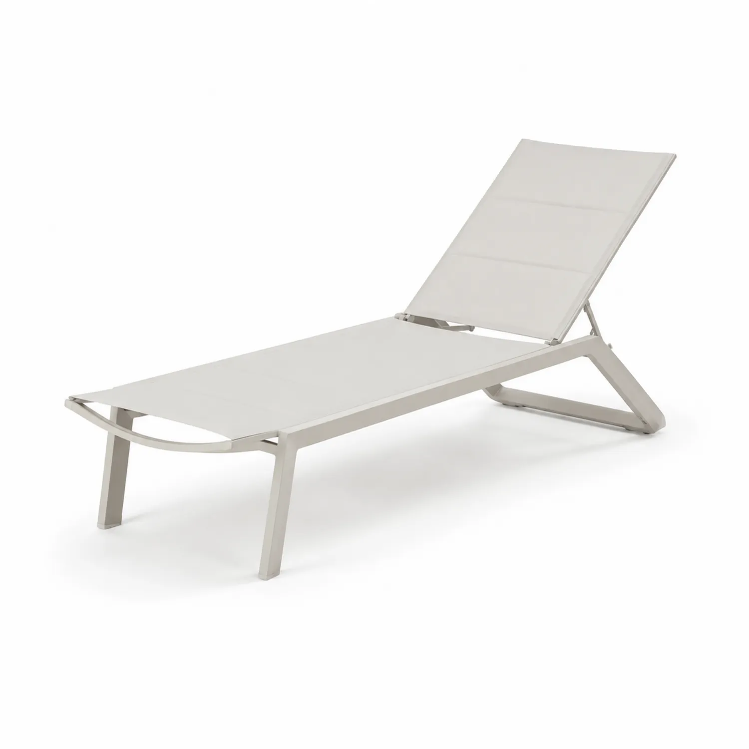 Chaise longue en aluminium réglable Blanc