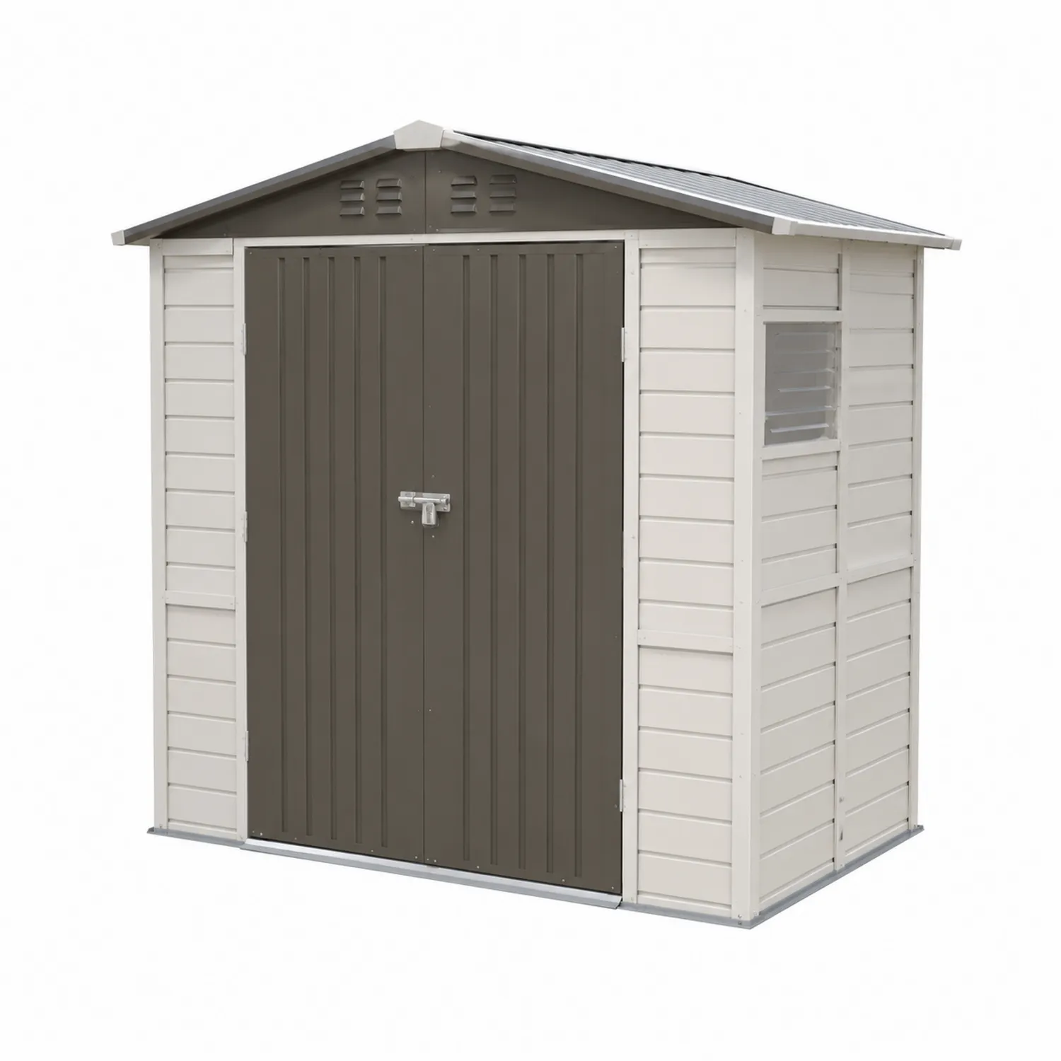 Abri de jardin en plastique Beige et Marron 200x130x190 cm