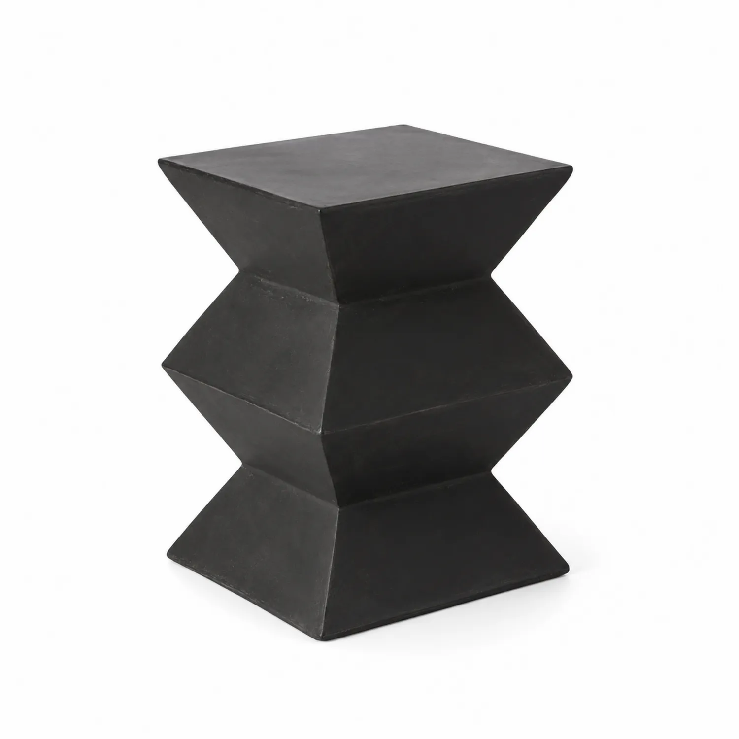 Table Noire en Fibre de Ciment Forme Géométrique 40x40x60cm