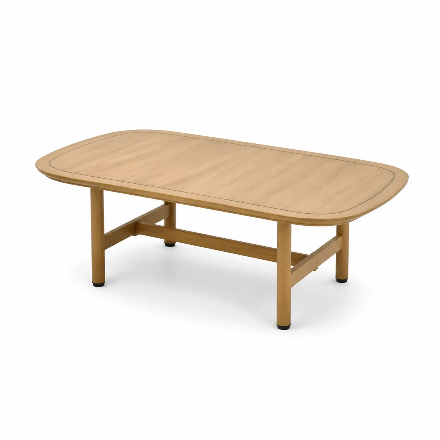 Table basse extérieure en bois teck brun 150x75x45 cm
