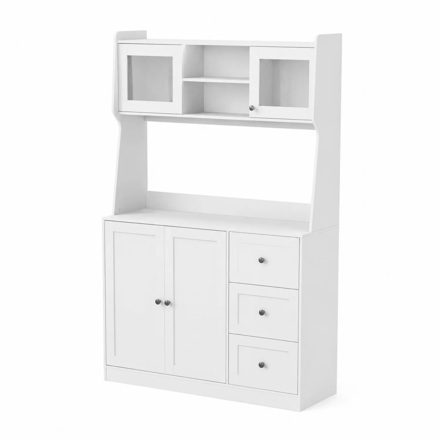 Buffet en Bois avec Tiroirs et Étagères Blanc
