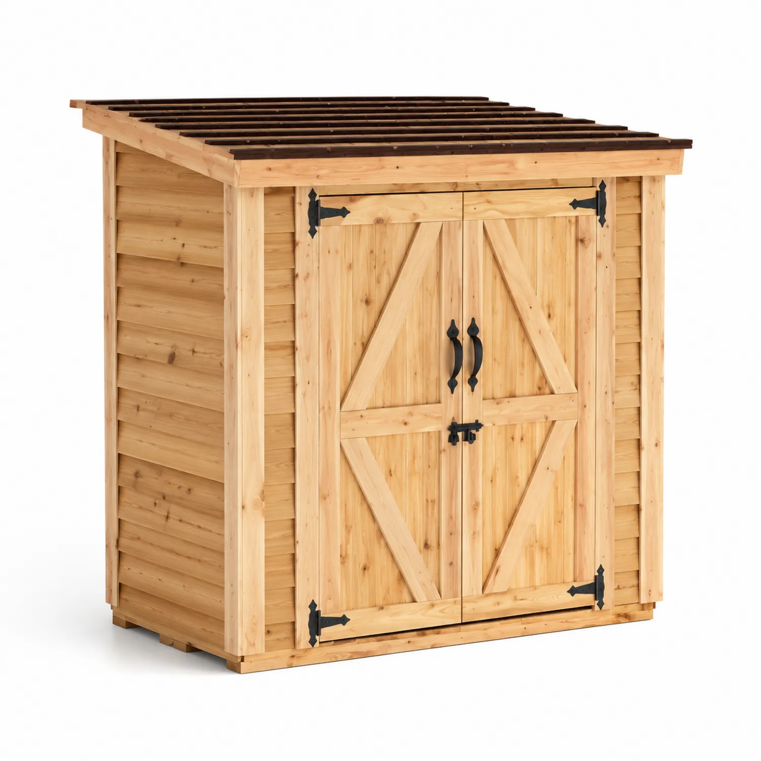 Abri de rangement en bois de cèdre pour extérieur 120x90x180 cm