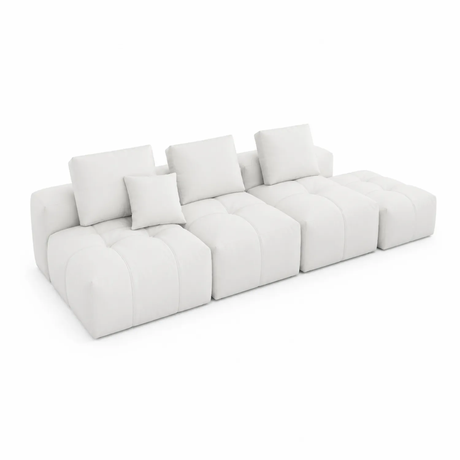 Canapé modulaire en tissu blanc
