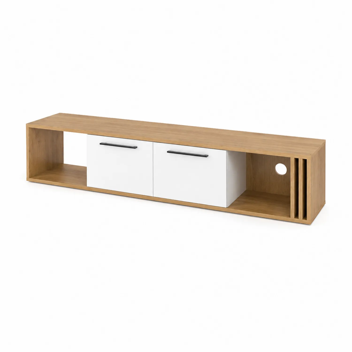 Meuble TV en Bois et MDF laqué 180 cm