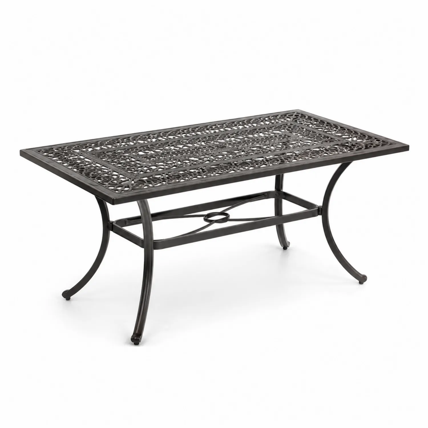 Table rectangulaire en métal noir 150x90x75 cm