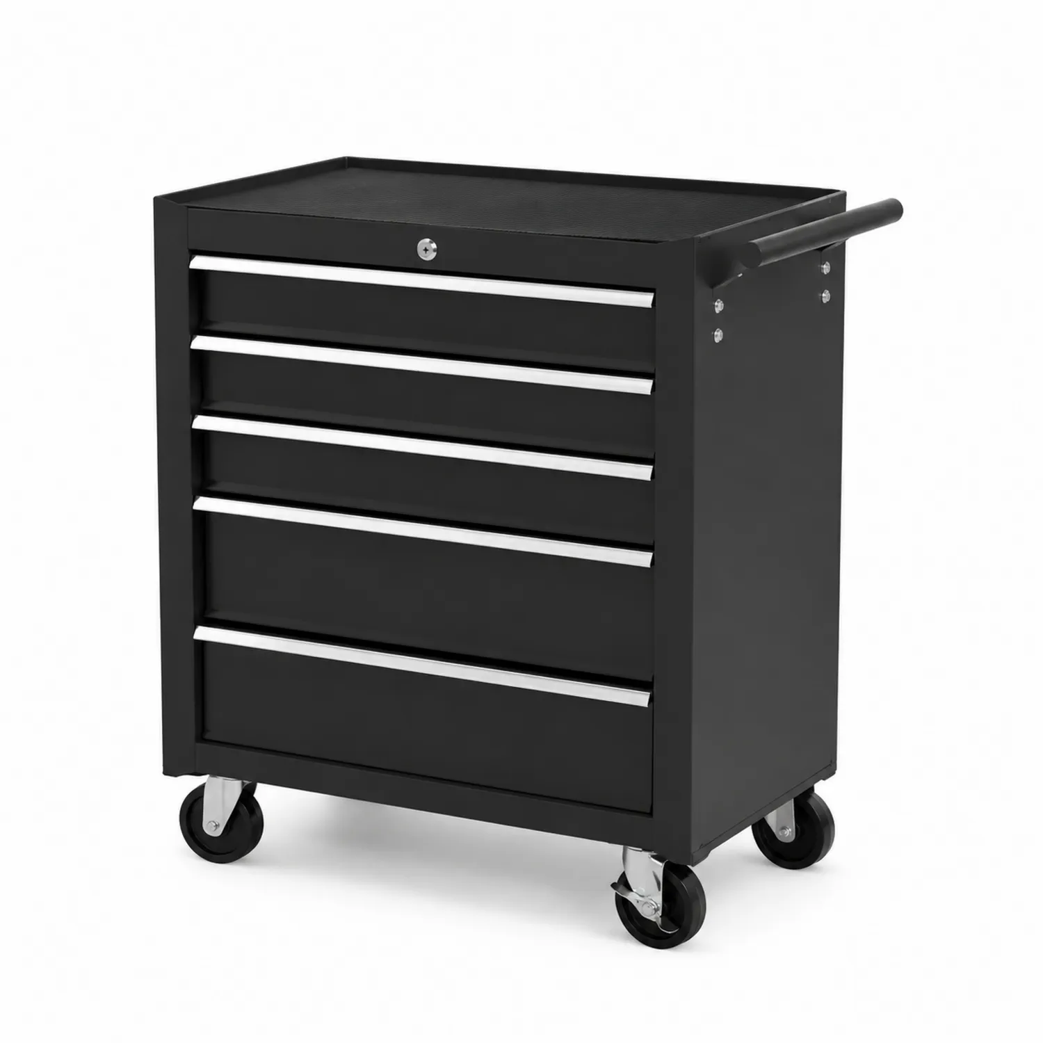 Chariot à outils métallique avec 5 tiroirs noirs