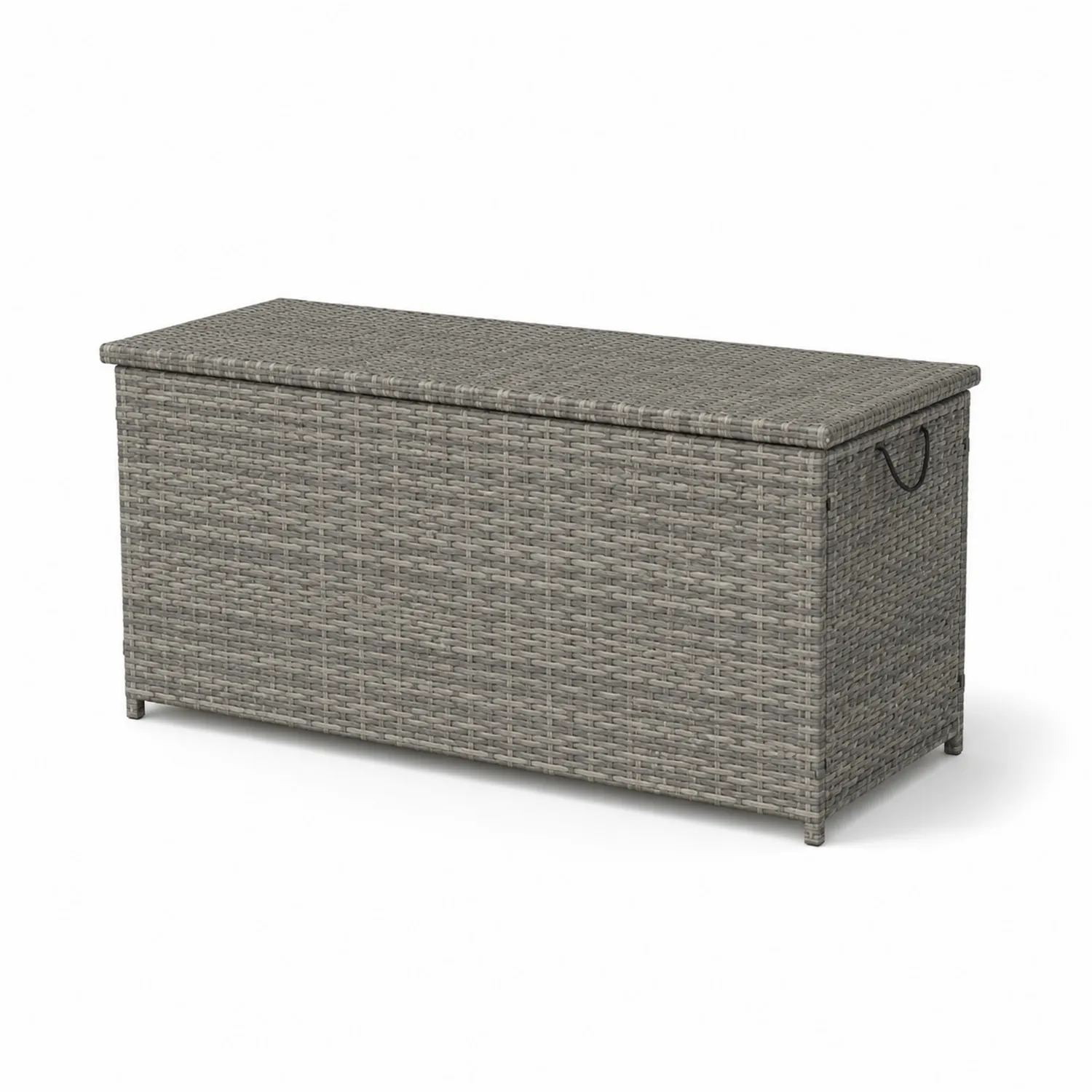 Coffre de rangement en résine tressée gris