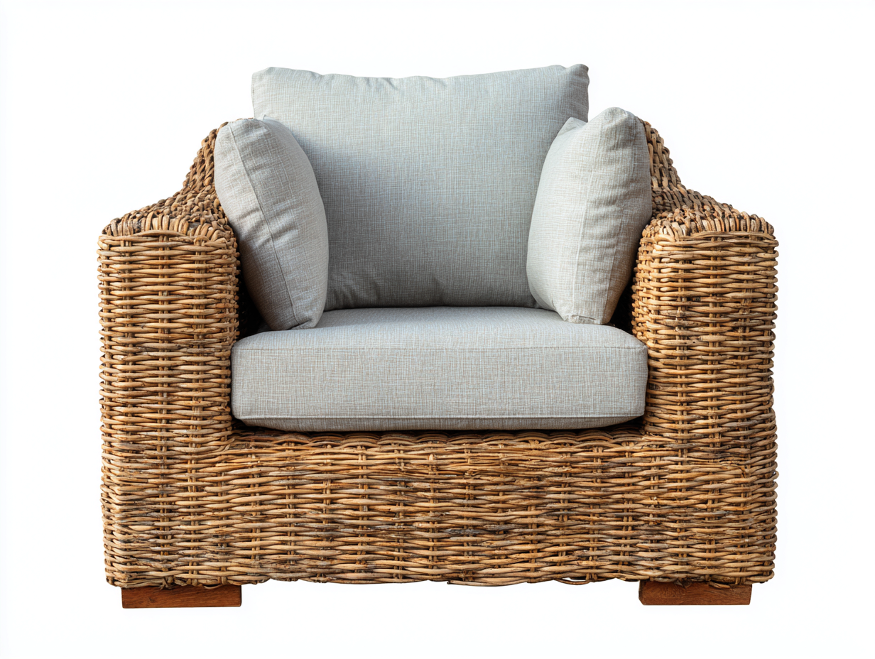 Polyrattan Gartensessel 85x80x75 cm - Natur-Beige - Komfortables Design für Garten und Terrasse-Loftgoden