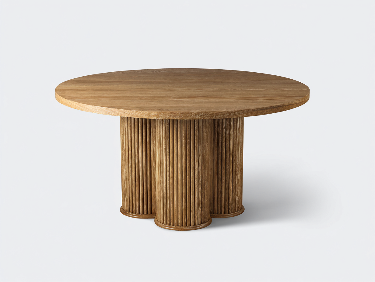 Gartentisch Massivholz 120x120x75 cm Braun - Rund Form Modernes Design-Loftgoden