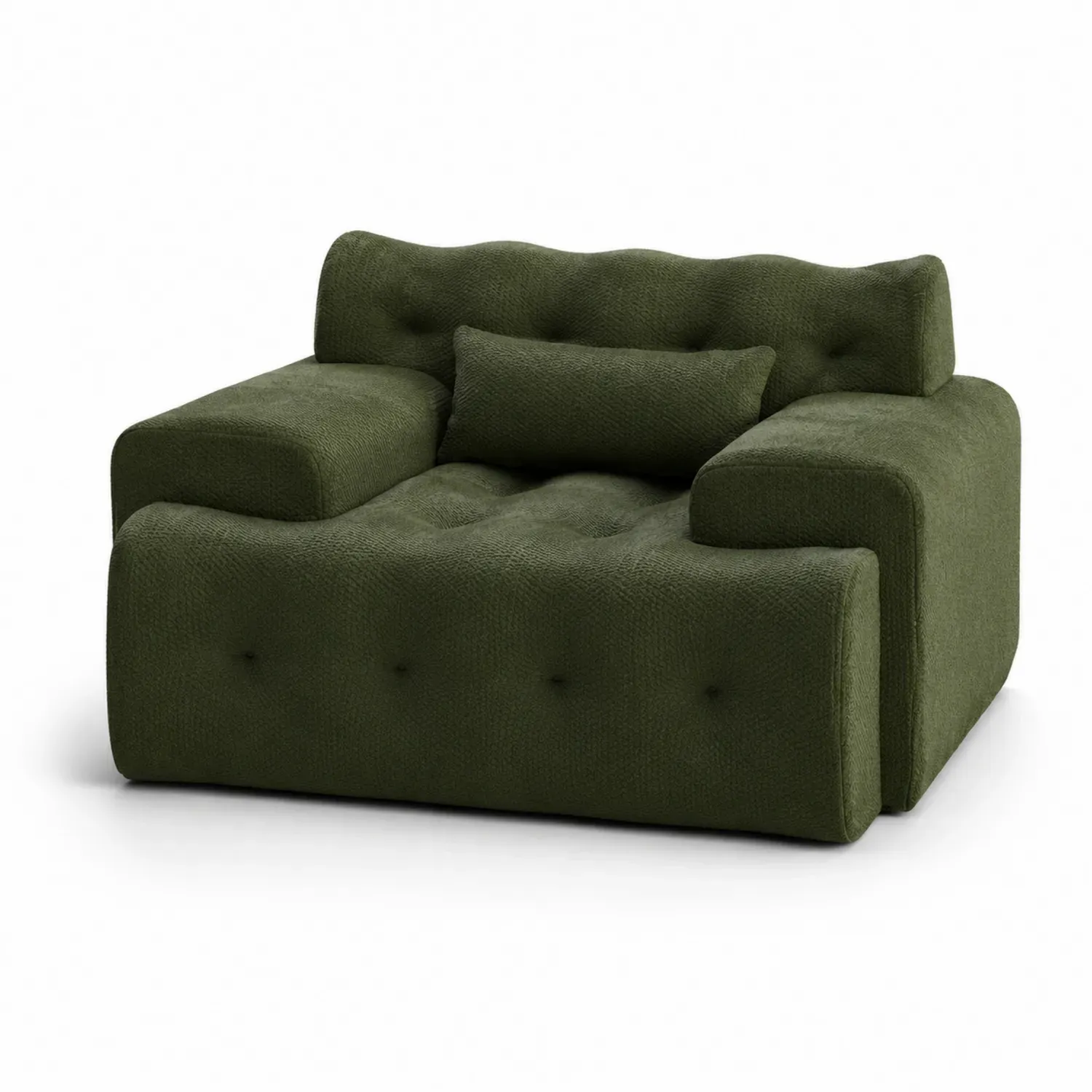 Zielona sofa modułowa z tkaniny poliestrowej 125x100x75 cm