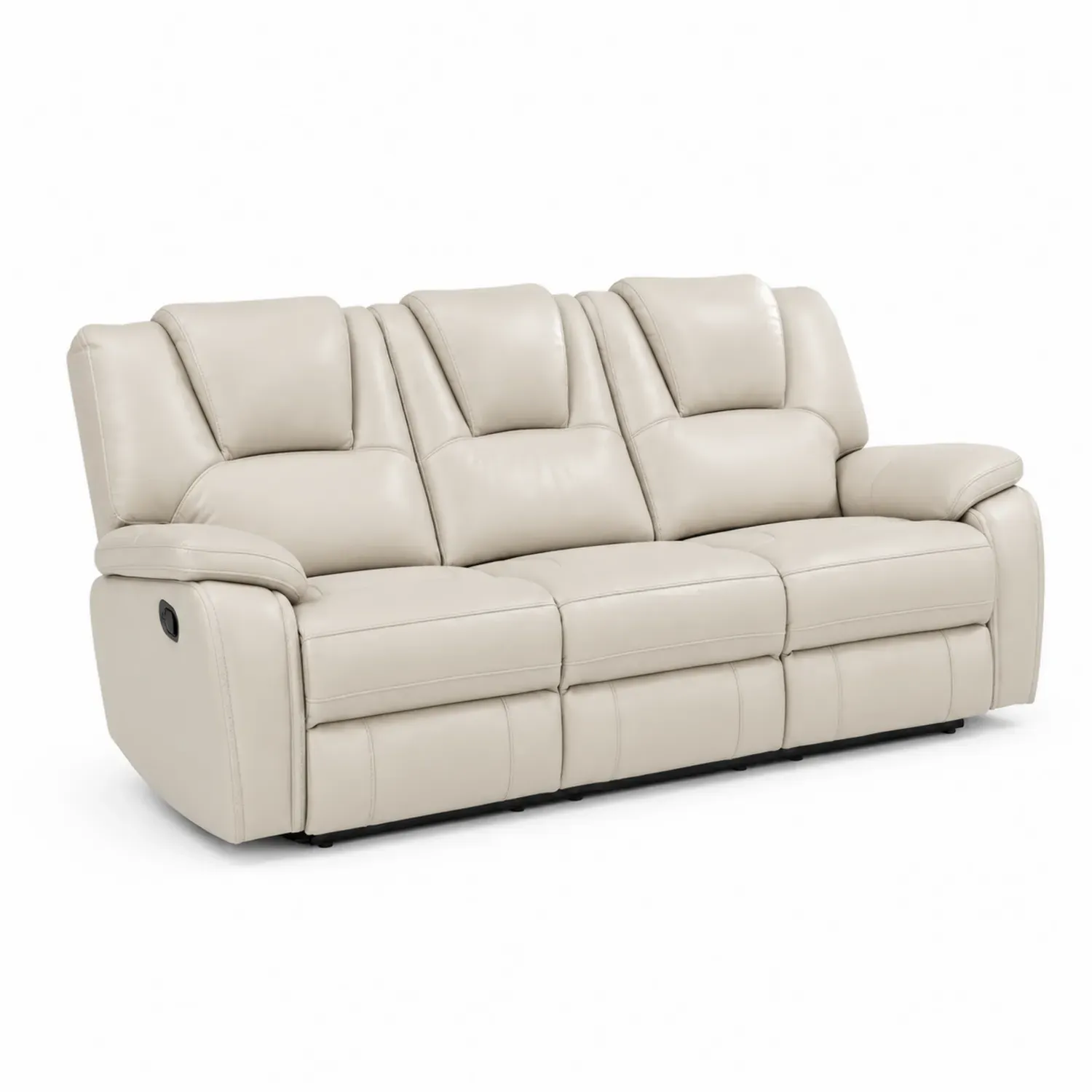 Trzyosobowa sofa rozkładana skórzana Beżowa