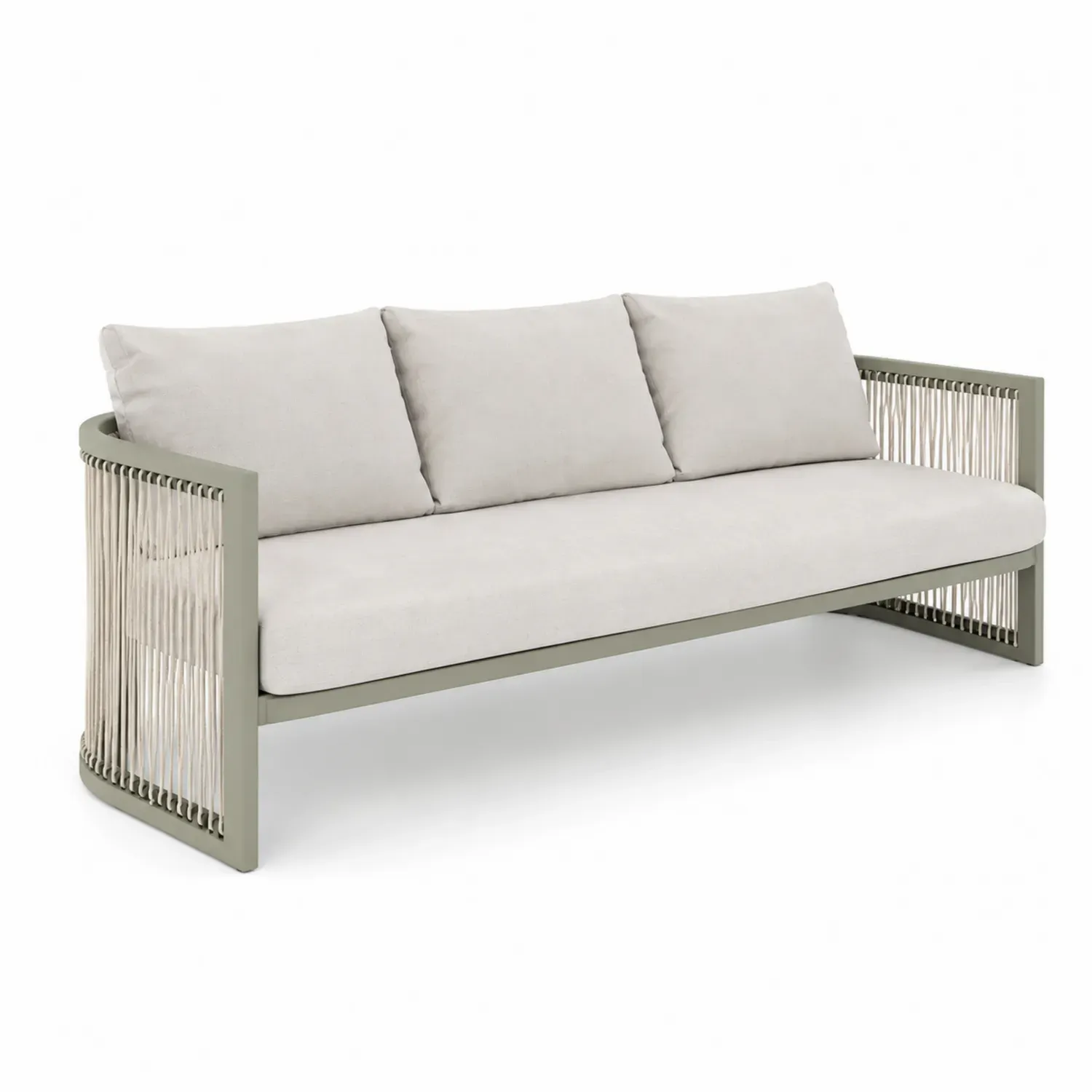 Sofa ogrodowa z aluminium 200 cm Beżowa