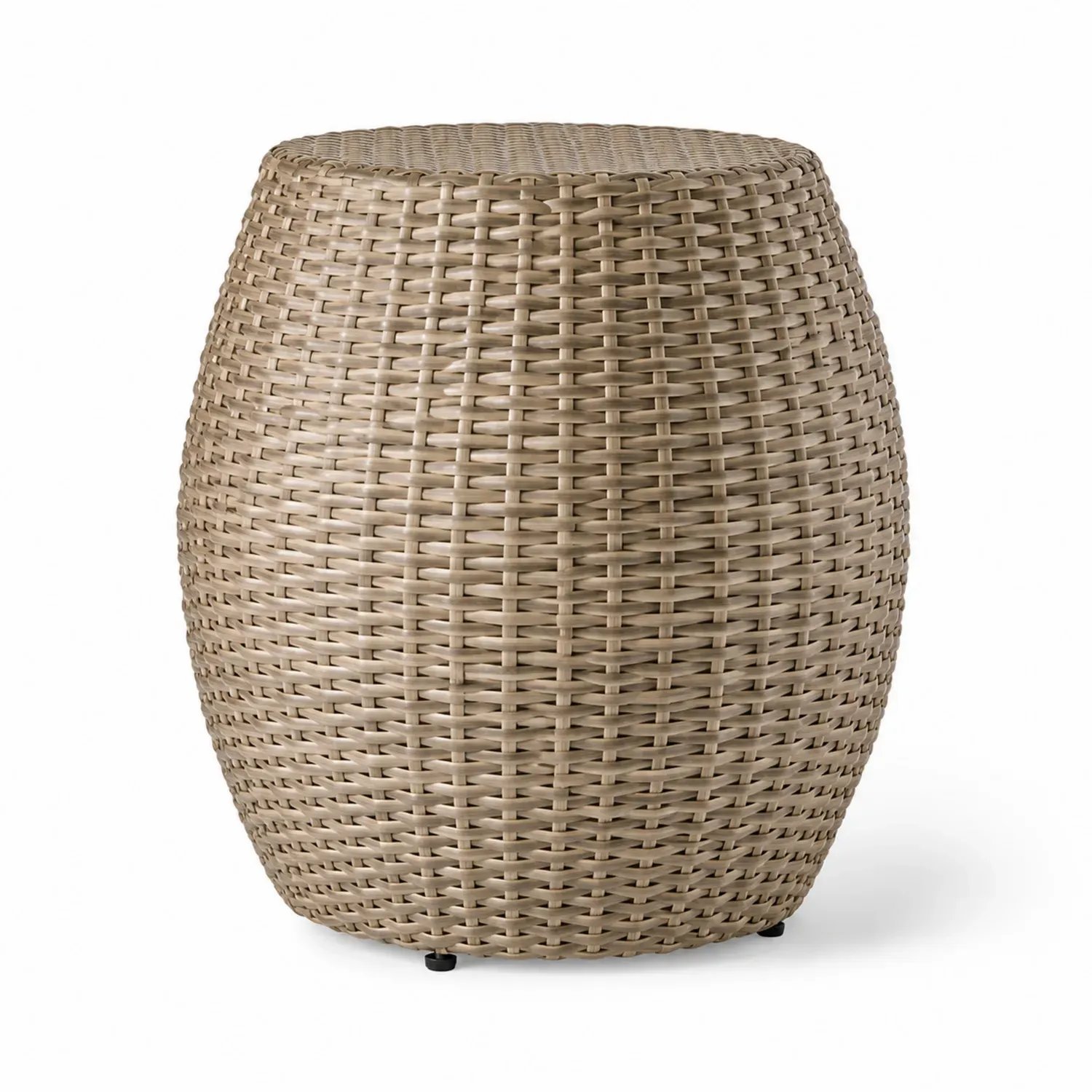 Owalny stolik boczny z technorattanu, średnica 45 cm