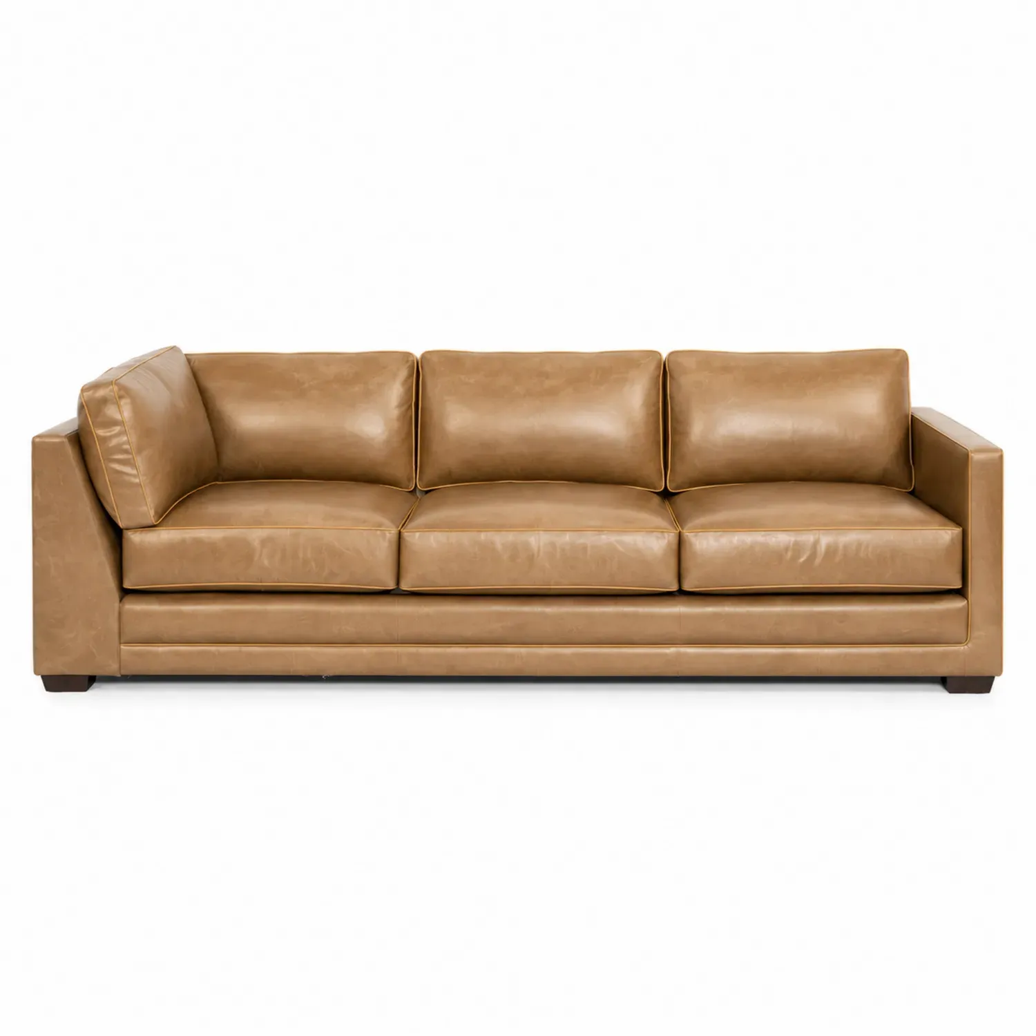 Sofa trzyosobowa skórzana brązowa 230 cm