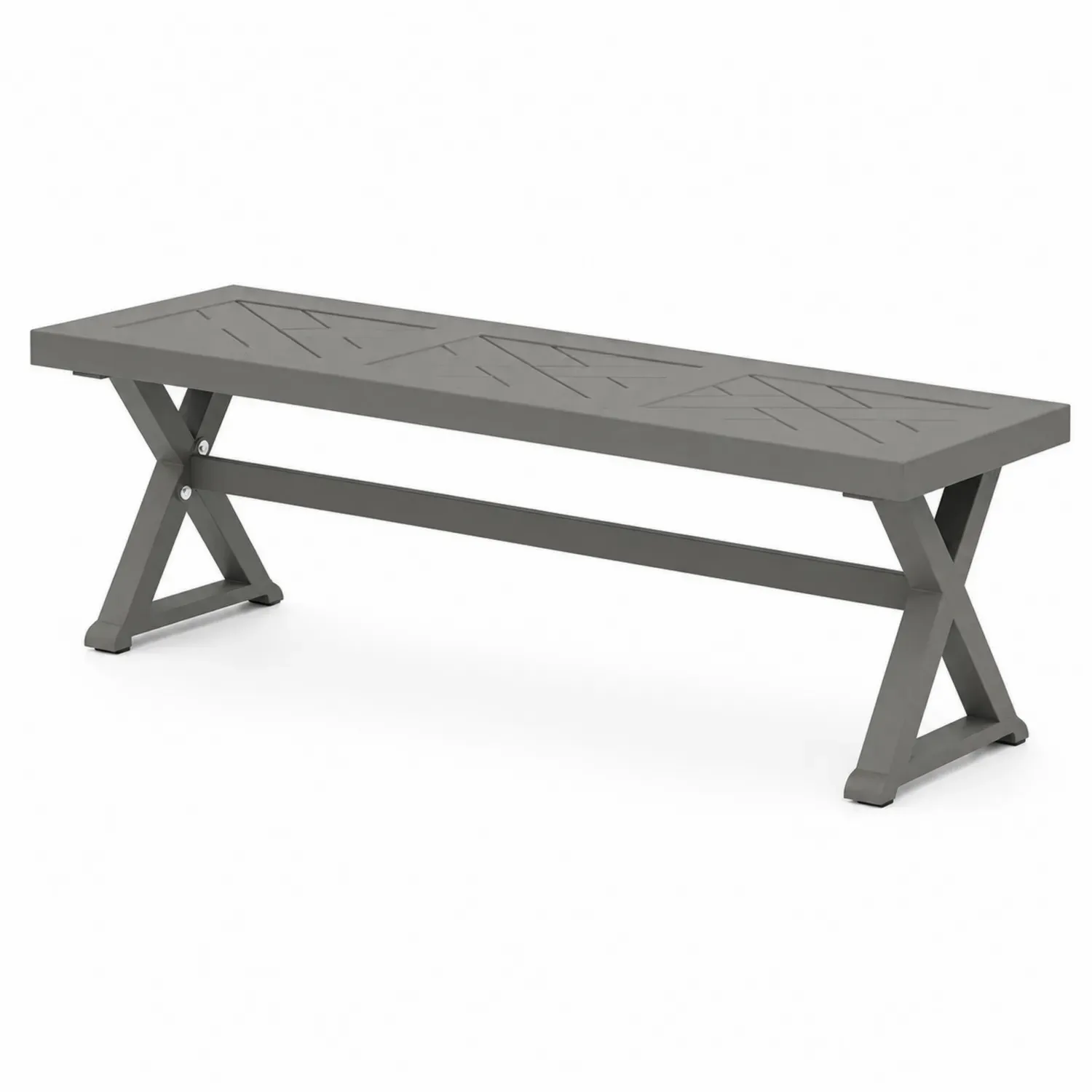 Ławka aluminiowa szara