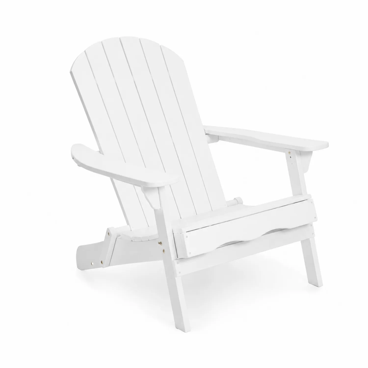 Sedia pieghevole Adirondack in legno bianco