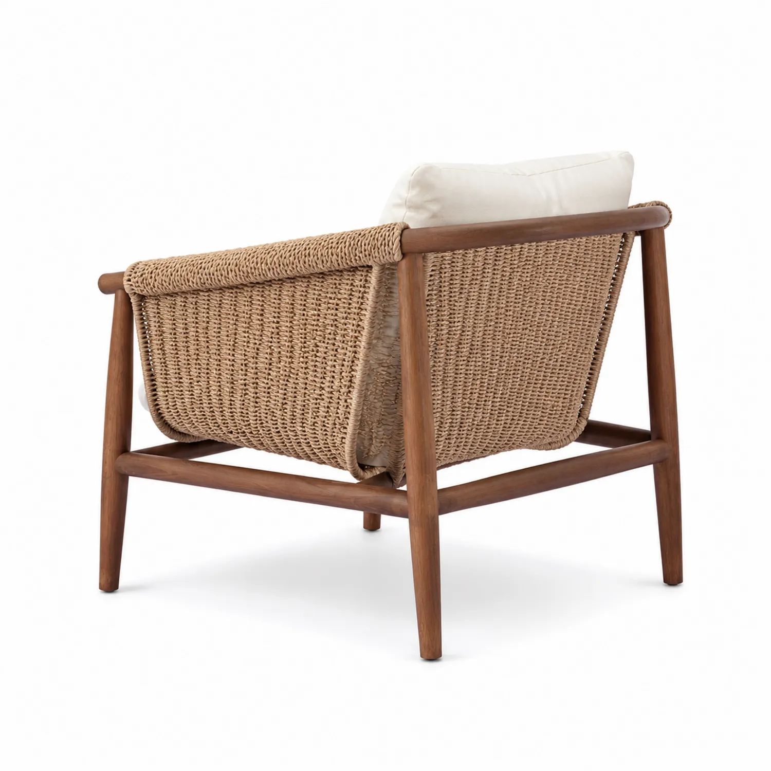 Poltrona da Esterno in Corda Intrecciata e Teak