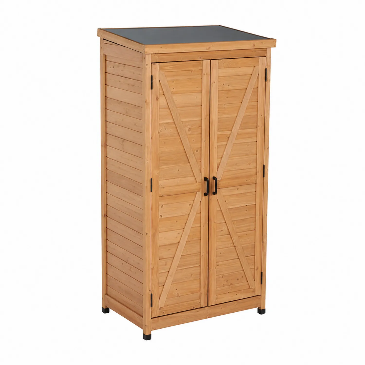 Armadietto portaoggetti in legno di abete per esterno 80x50x180 cm