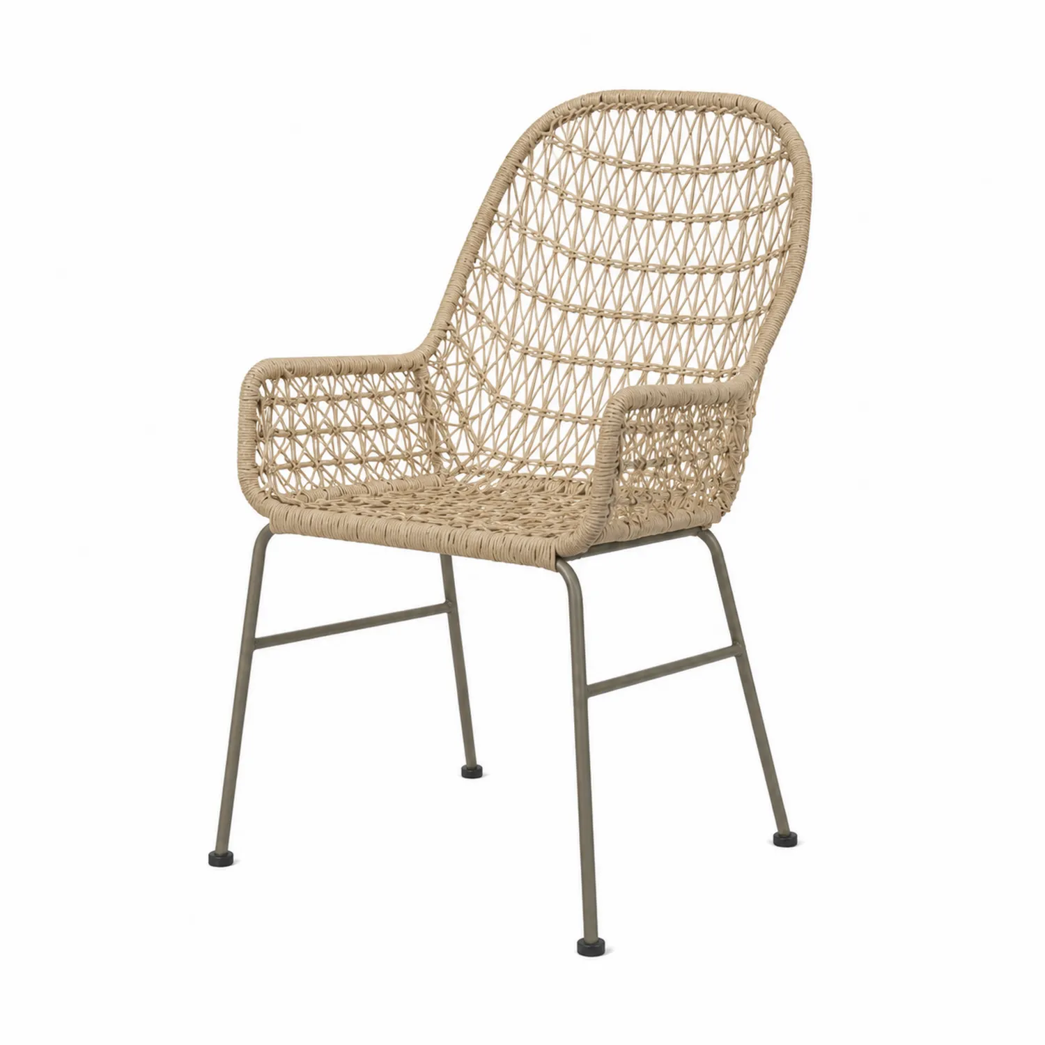 Poltrona da giardino in rattan con struttura in metallo