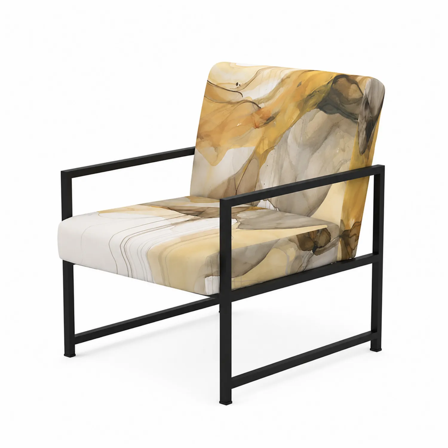 Poltrona moderna in metallo e tessuto multicolore 60x70x75 cm
