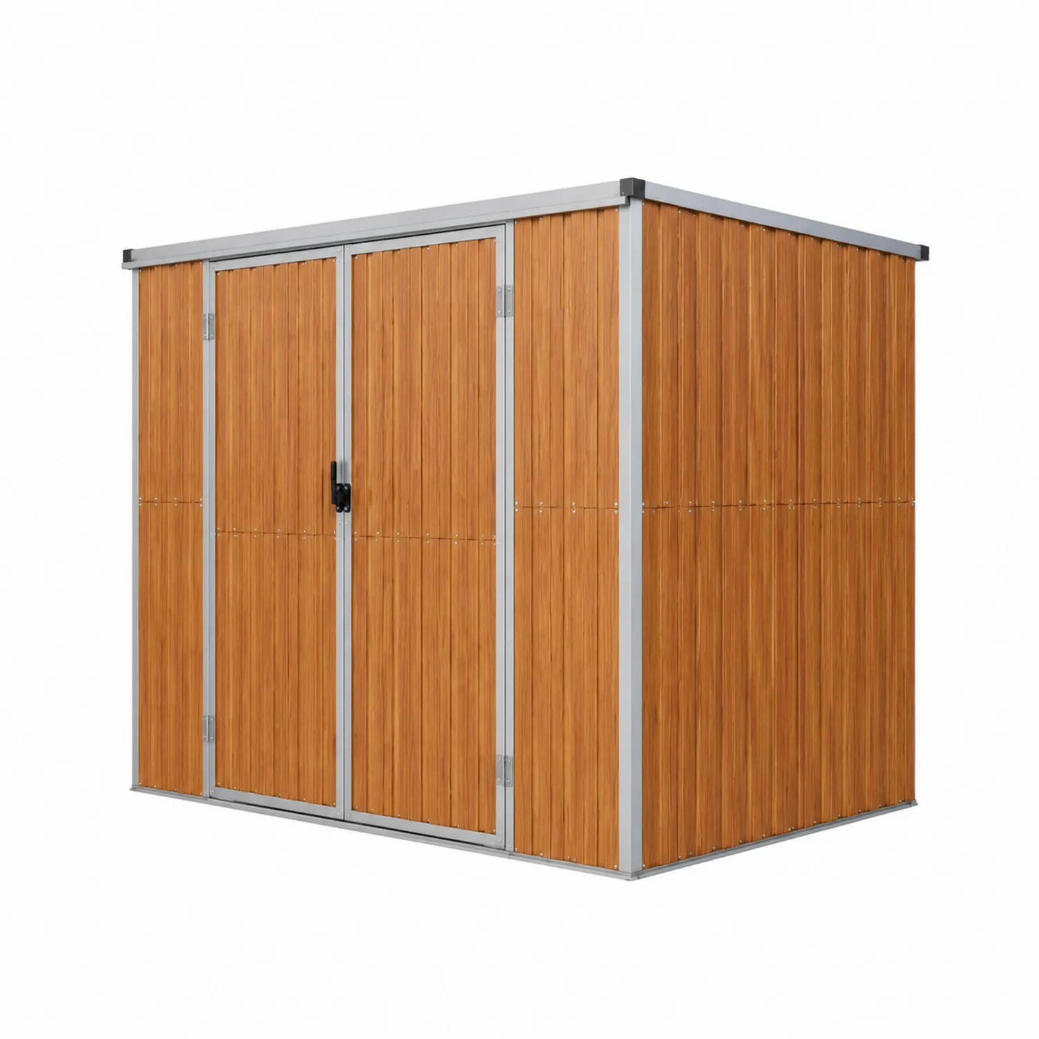 Capanno da Giardino in Acciaio e PVC Effetto Legno 257x205x178 cm
