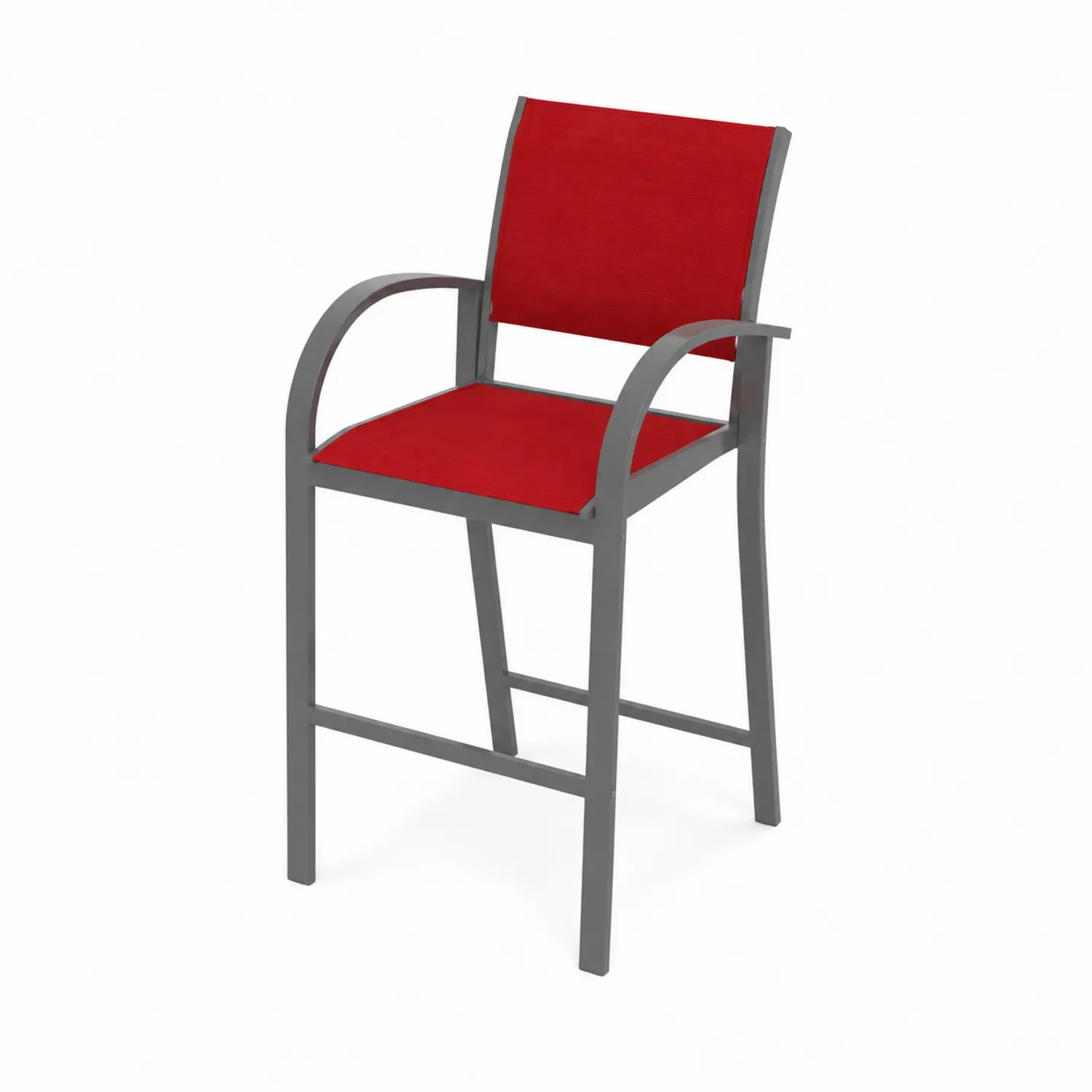 Sedia da giardino in metallo e tessuto Grigio/Rosso