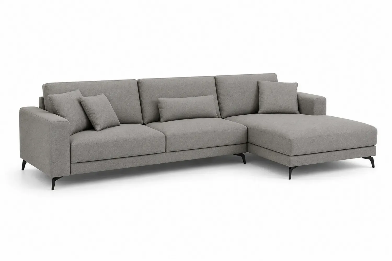 Narożna sofa modułowa tkanina i metal, Szara