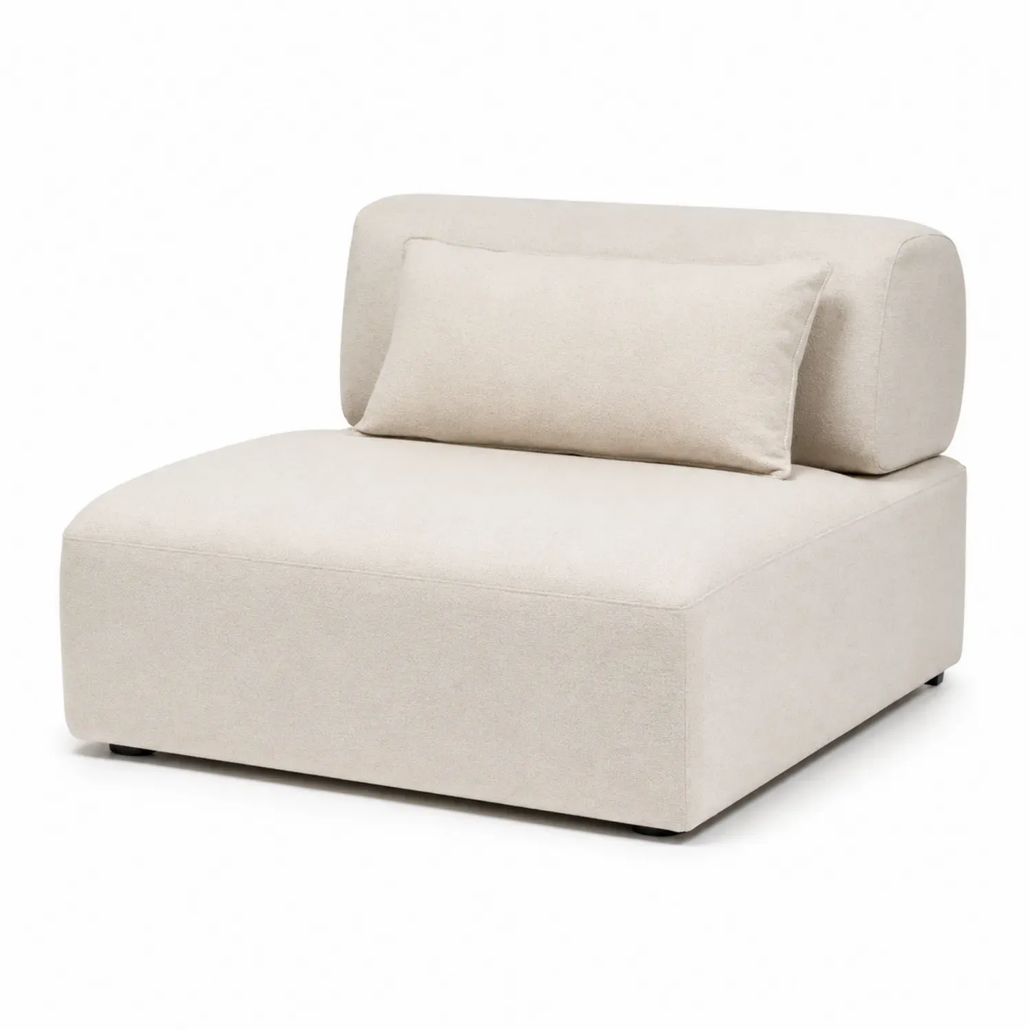 Beżowa sofa modułowa z tkaniny poliestrowej
