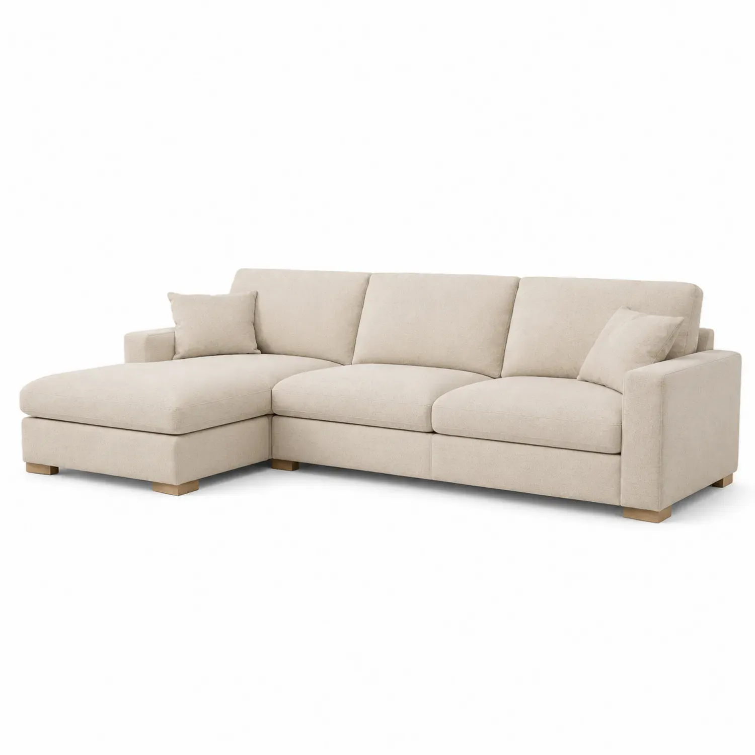 Sofa narożna modułowa z tkaniny, Beżowy, 300cm