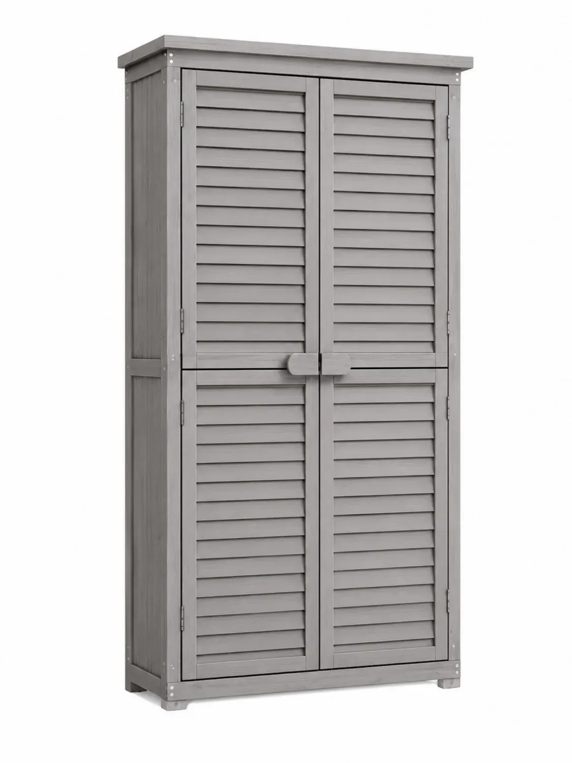 Szafa ogrodowa z drewna sosnowego szara 180cm x 90cm x 50cm