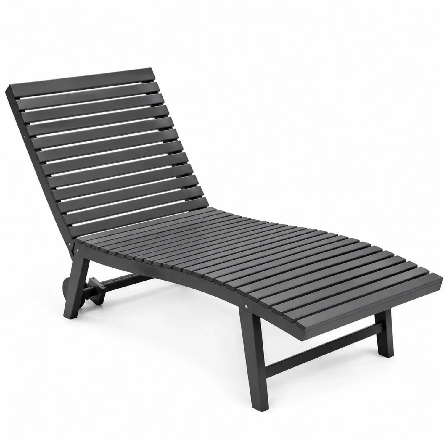 Leżak ogrodowy aluminiowy czarny