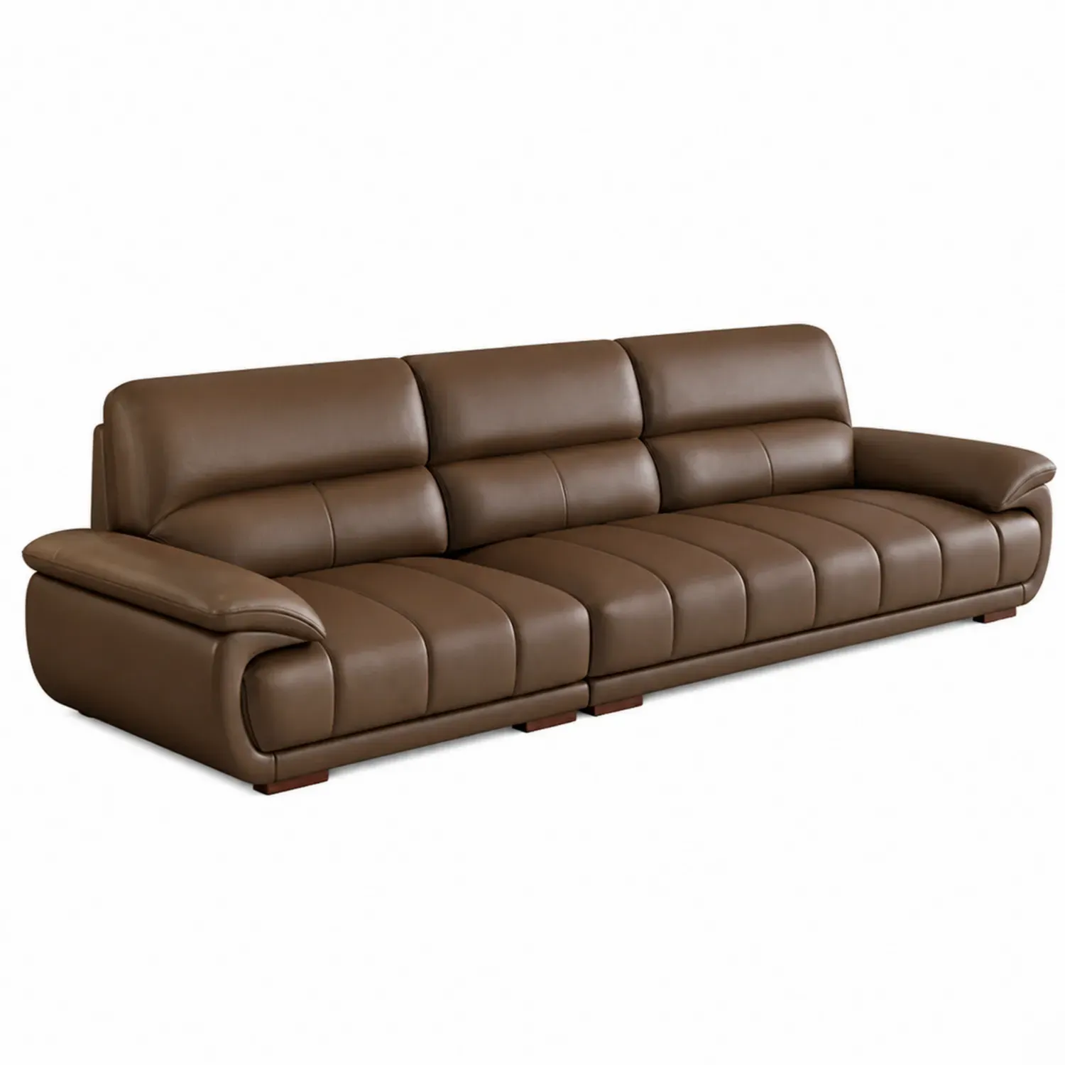 Sofa 3-osobowa ze skóry brązowa 220 cm