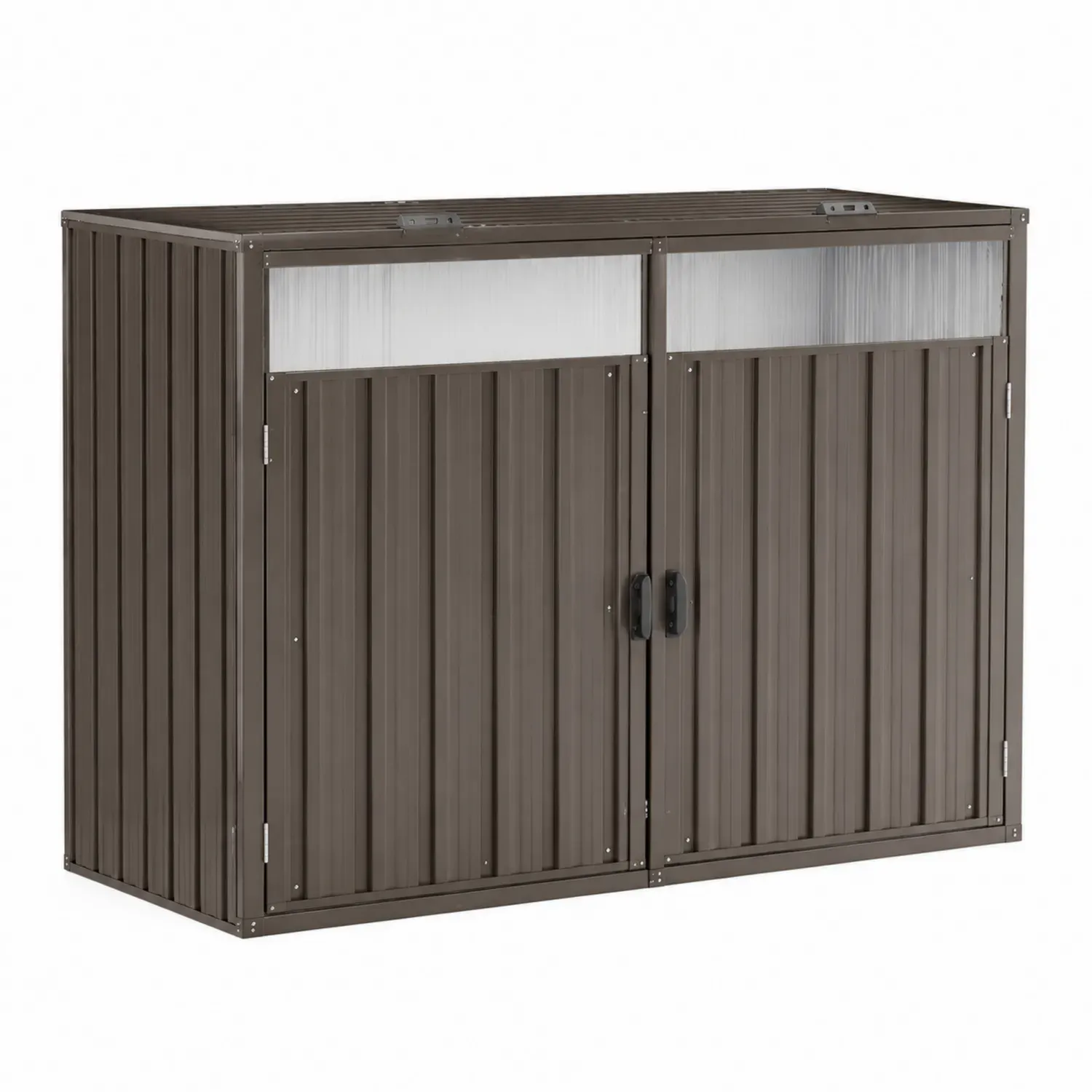 Szafa ogrodowa z podwójnymi drzwiami z metalu i poliwęglanu 130x70x110 cm