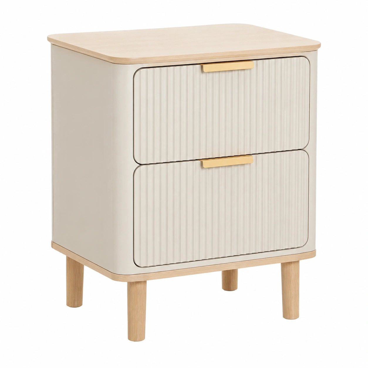 Mesita de noche beige con textura elegante-furnlita