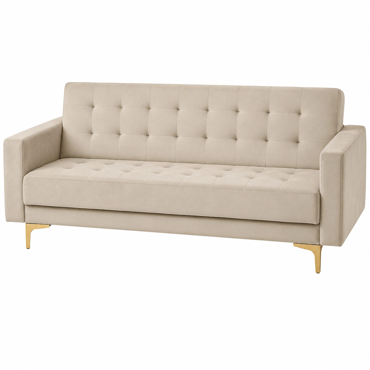 Sofa cama Beige claro moderno de 3 plazas-furnlita