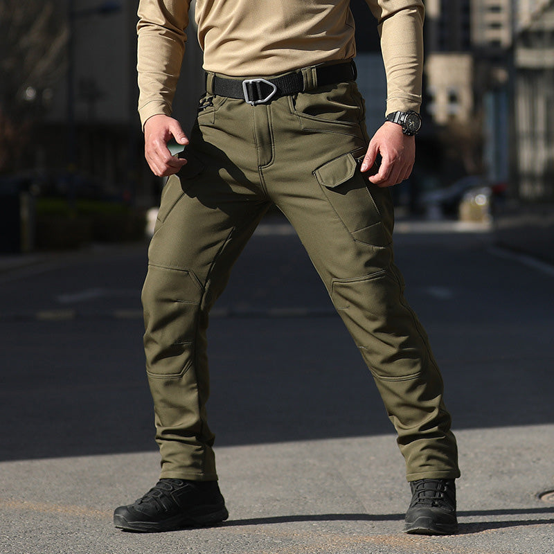 🏔️ Men's Fleece Lined Tactical Cargo Pants – Warm Winter Hiking Trousers