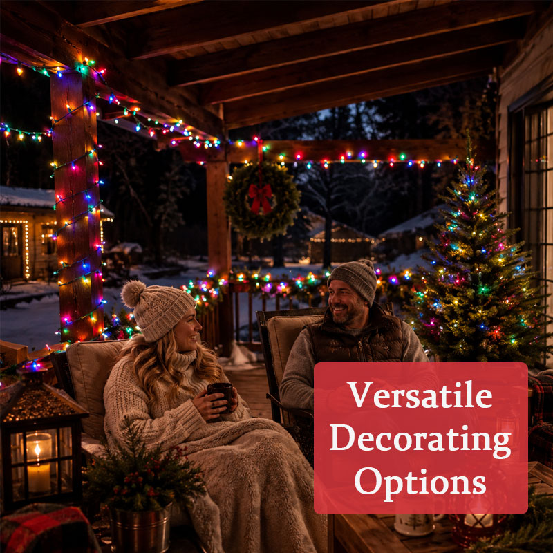 🎄Vibrant Retro Pointed Bulb LED Christmas String Lights - Festive Holiday Decor