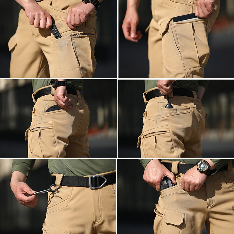 🏔️ Men's Fleece Lined Tactical Cargo Pants – Warm Winter Hiking Trousers