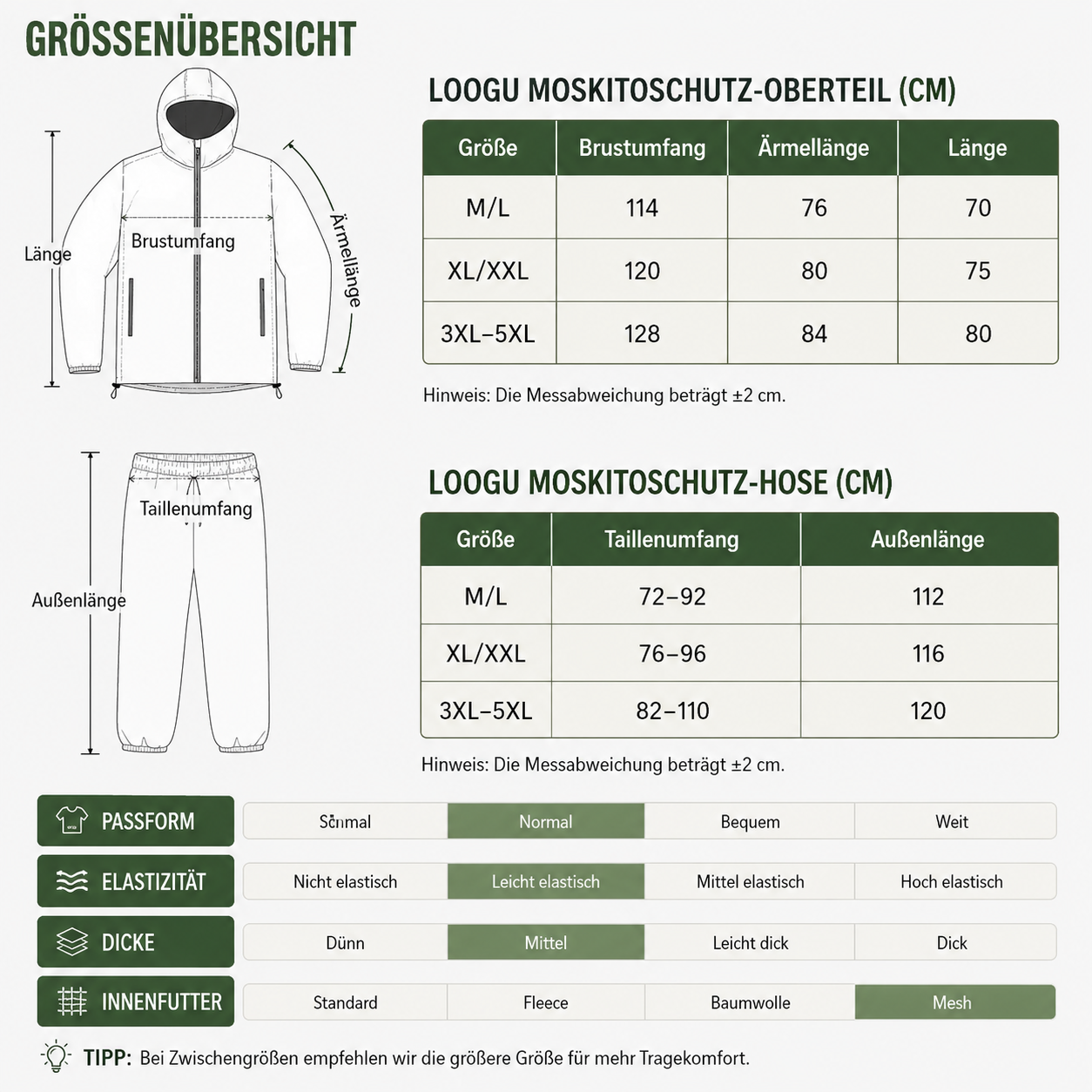 Camouflage Mückenschutz-Anzug für Outdoor &amp; Angeln