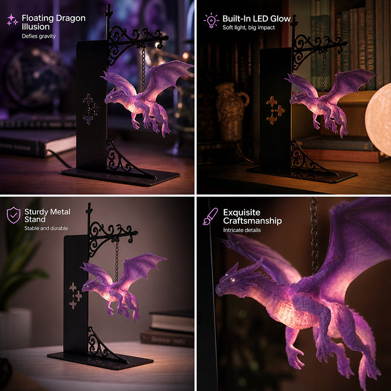 🐲Dragon Bookshelf Lamp - Enchanting Floating Dragon Night Light